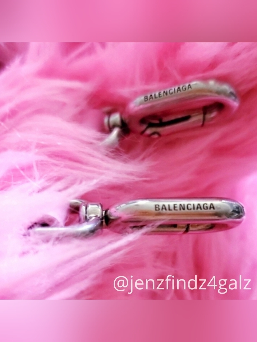 NWT Balenciaga Fluffy Pink Faux Fur Medium Hourglass Top Handle Bag Dustbag Rare - Picture 4 of 13